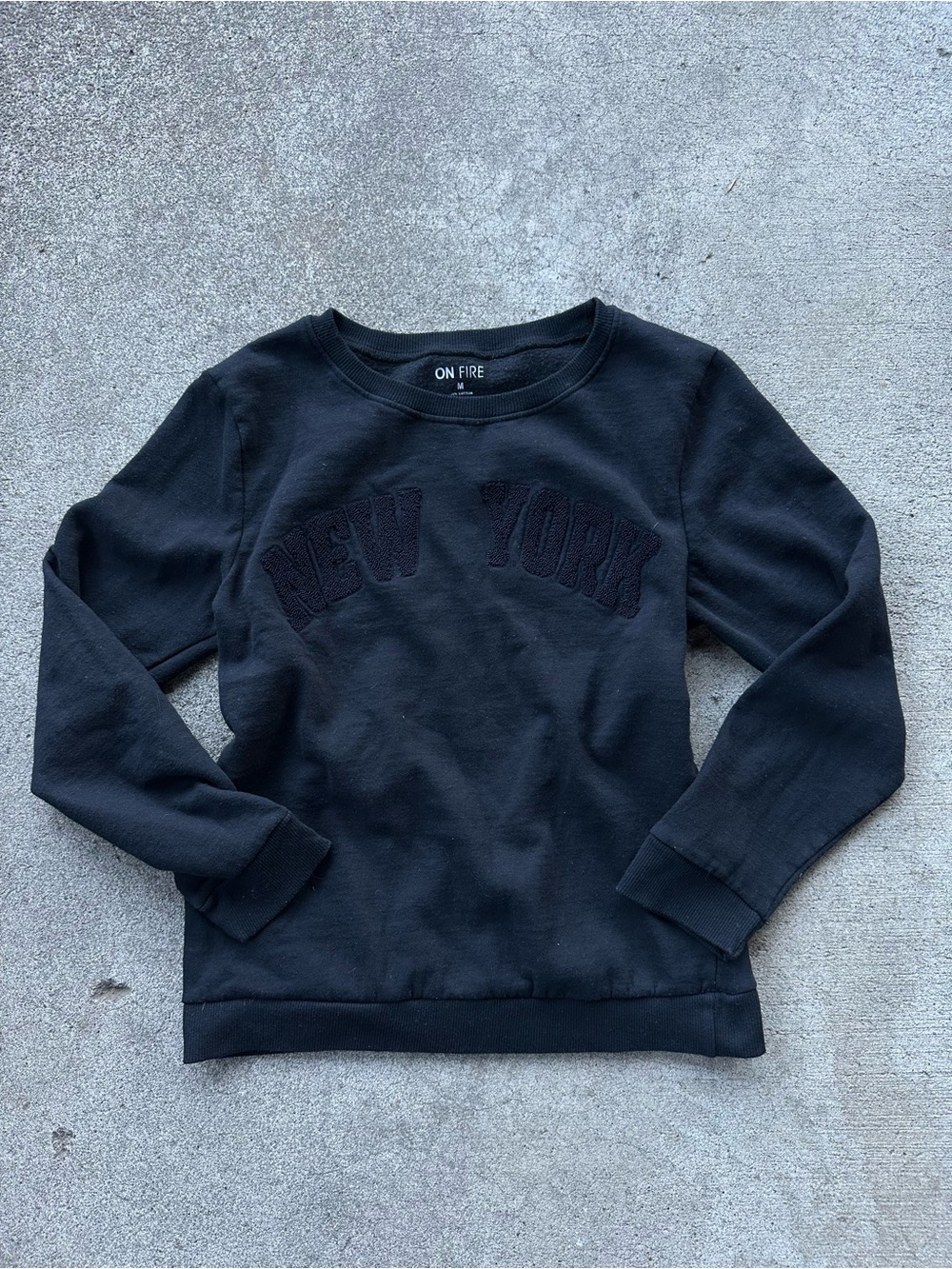 On Fire Black Crewneck New York Sweatshirt